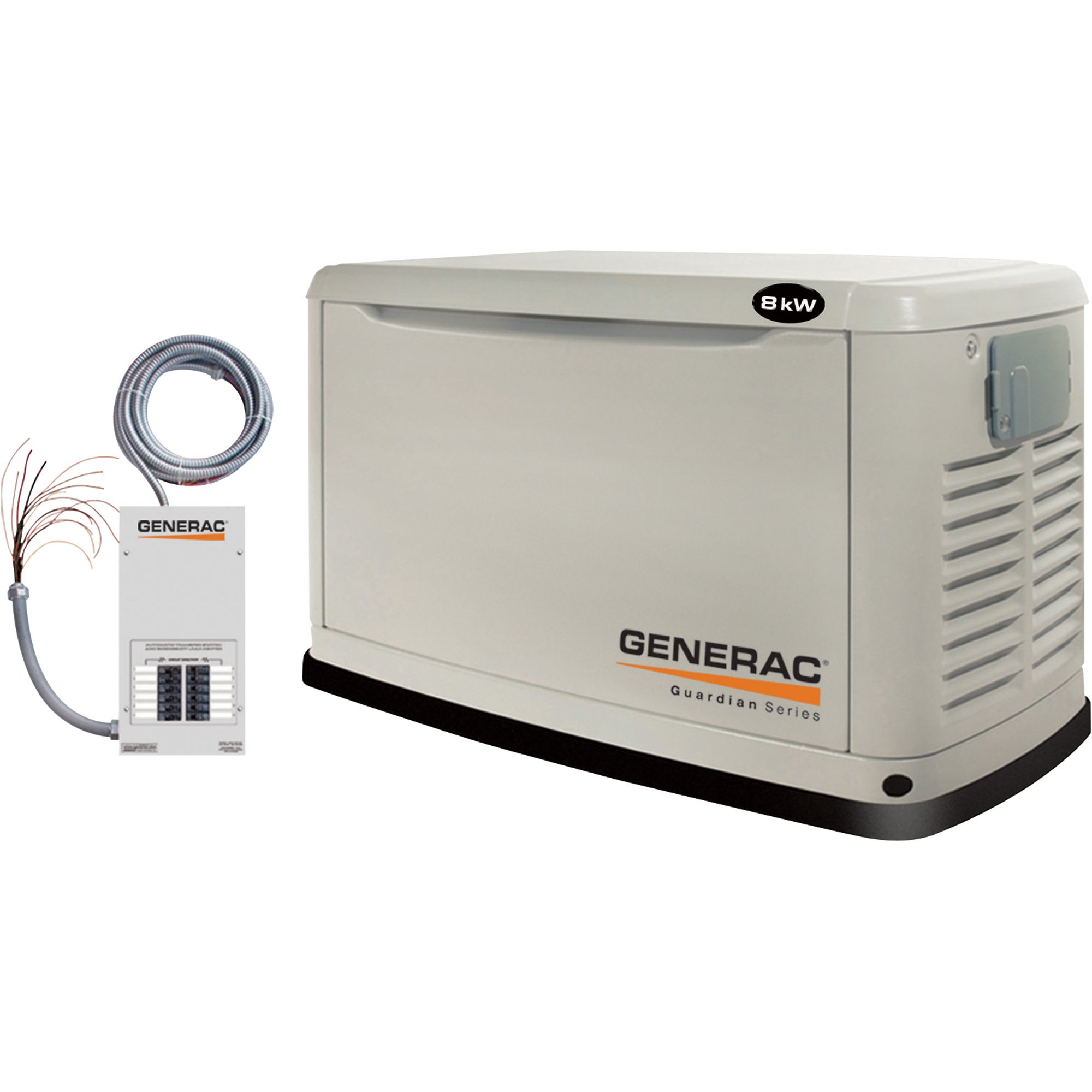 Generac GUARDIAN Series Air-Cooled Automatic Standby Generator — 8 kW (LP)/7 kW (NG), Steel, Model# 5501